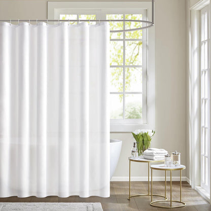 Duschvorhang 180x210cm Weiß Wasserdicht Anti-schimmel Textil