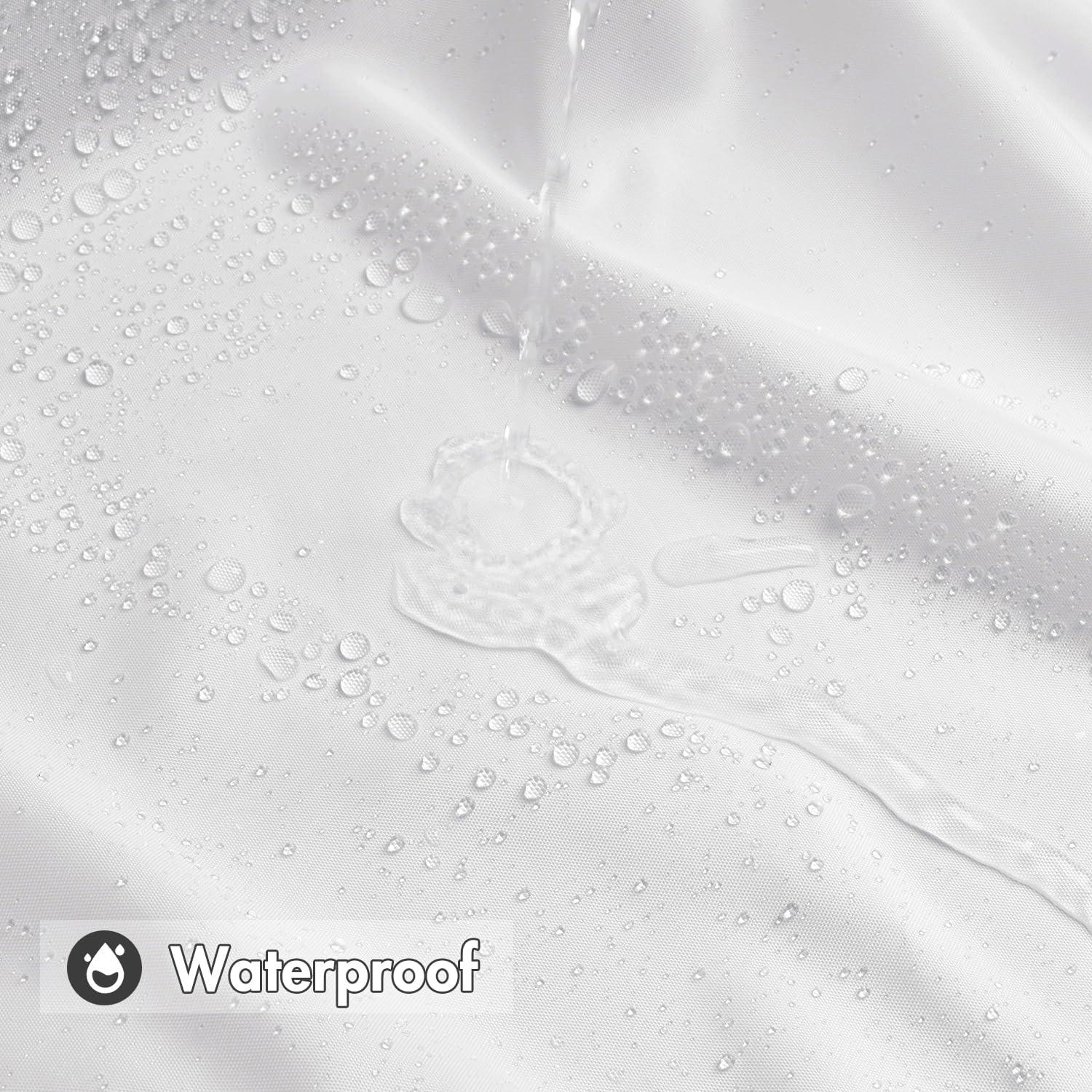 MIULEE Duschvorhang 180x210cm Weiß Wasserdicht Anti-Schimmel Textil waschbar schnelltrocknend
