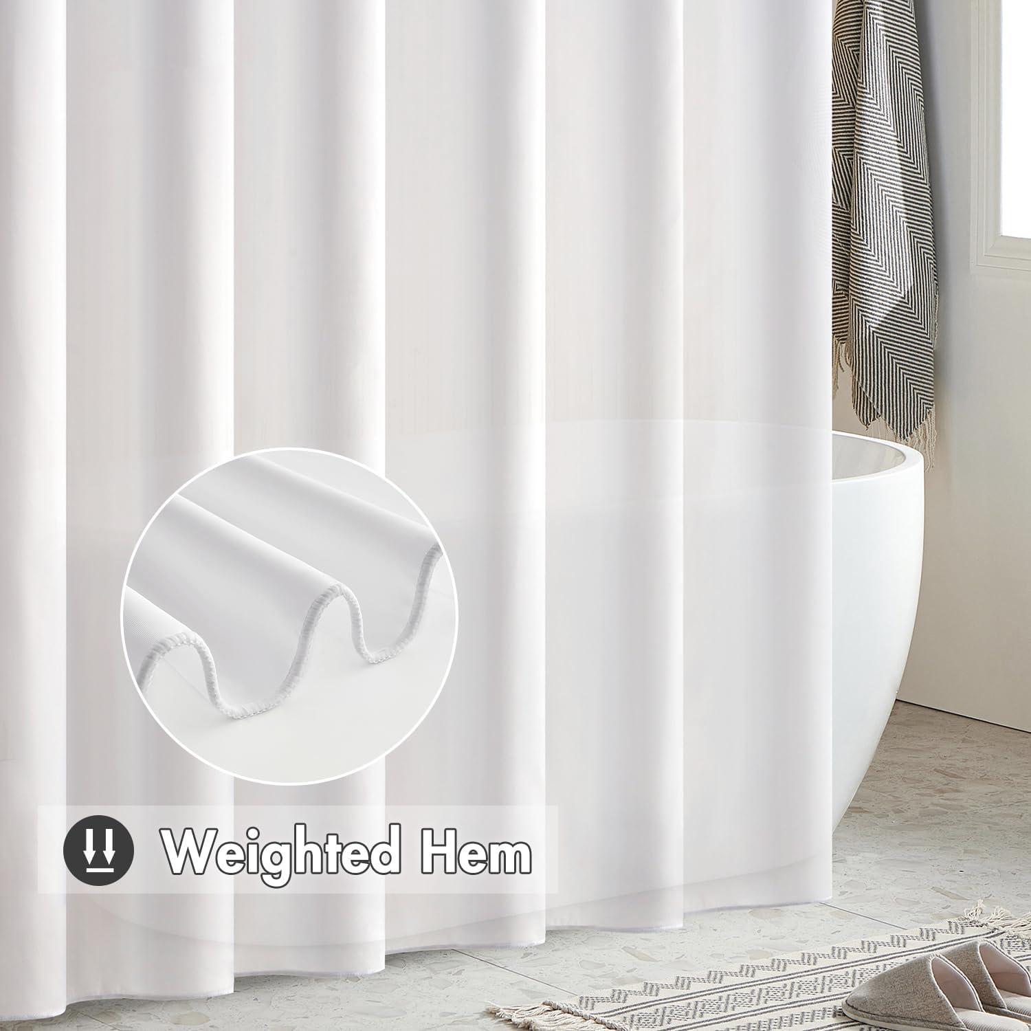 Duschvorhang 180x210cm Weiß Wasserdicht Anti-schimmel Textil waschbar