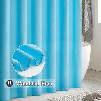 Duschvorhang 180x200cm Hellblau Wasserdicht Anti-schimmel Textil Pflegeleicht