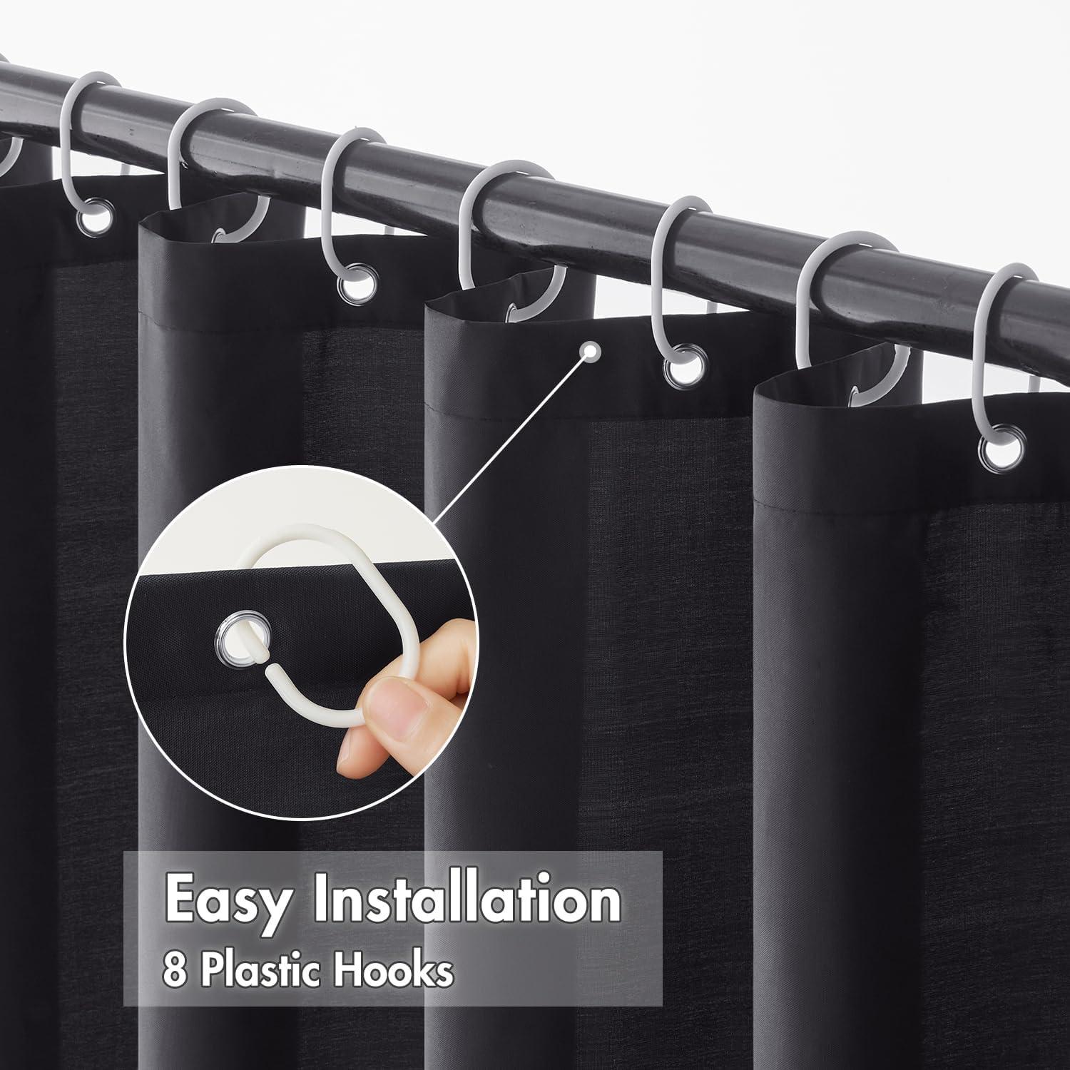Duschvorhang Wasserdicht Anti-schimmel Textil Waschbar Schwarz