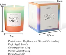 Duftkerze Apfel Jasmin Sandelholz 30h Brenndauer 370g