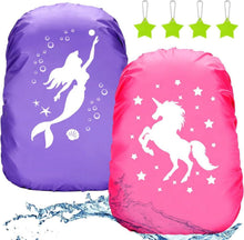 Regenhülle Schulranzen Set 2er Pack Einhorn Meerjungfrau Kinder