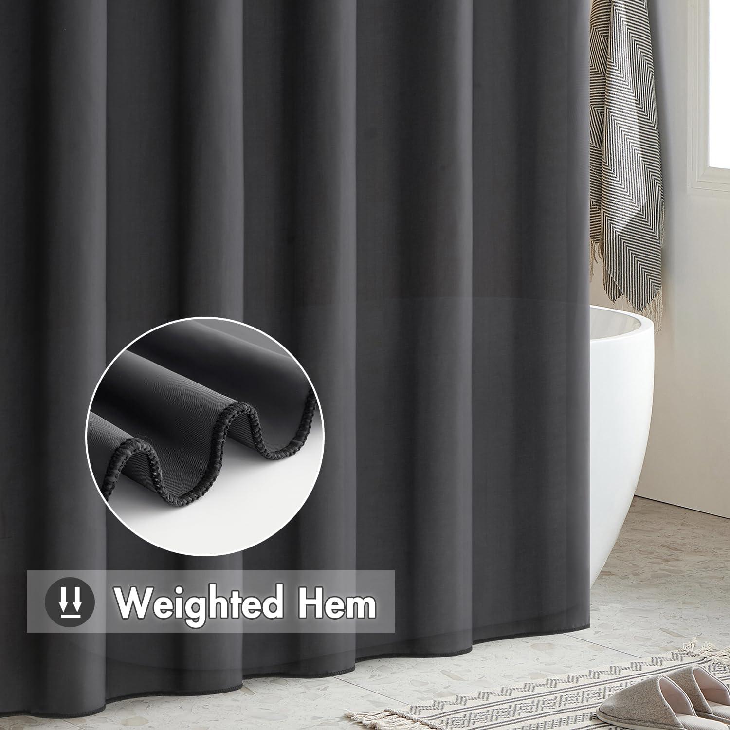 Duschvorhang 180x210cm Dunkelgrau Wasserdicht Anti-schimmel Textil waschbar