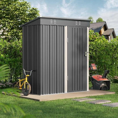 Metall Geräte-Schuppen 180x162cm - Grau, Gartenschuppen & Lagerraum