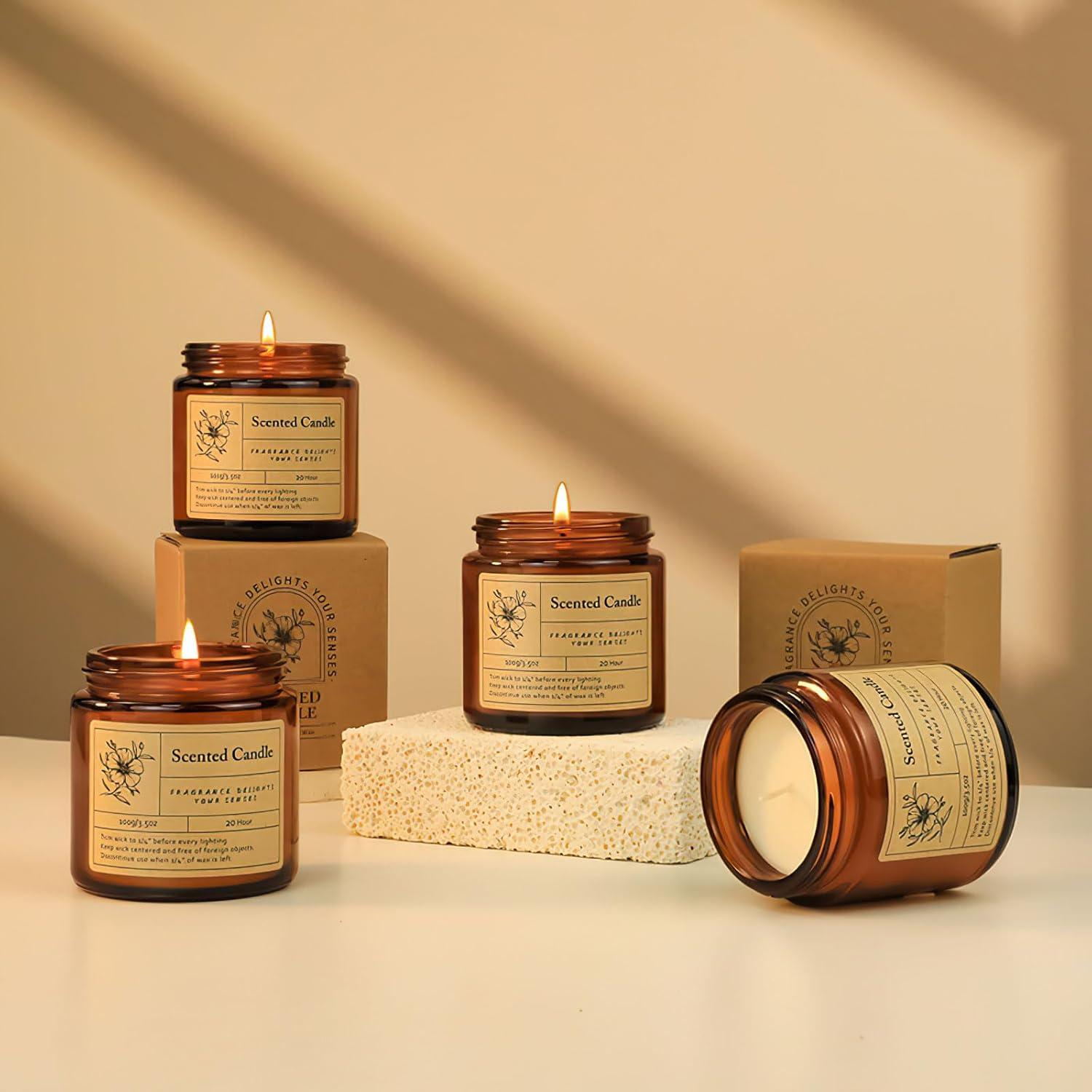 Duftkerze Jasmin Handgemachte Kerze Sojawachs 20h Brenndauer 240g