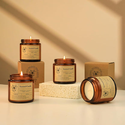 Duftkerze Jasmin Handgemachte Kerze Sojawachs 20h Brenndauer 240g