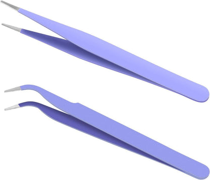 Präzisionspinzette Set Edelstahl Wimpernverlängerung 2er Pack