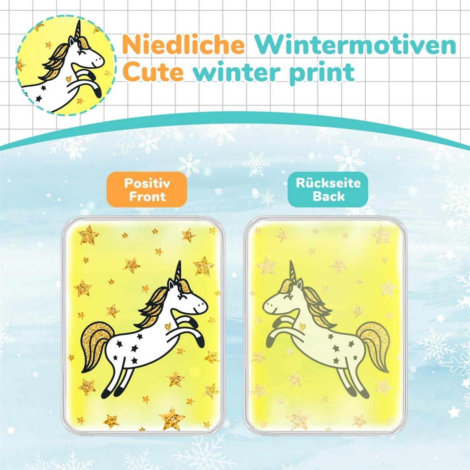 Taschenwärmer Handwärmer Einhorn Kinder wiederverwendbar 4er Set