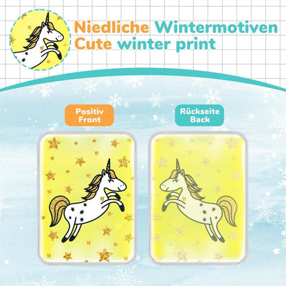Taschenwärmer Handwärmer Einhorn Kinder wiederverwendbar 4er Set