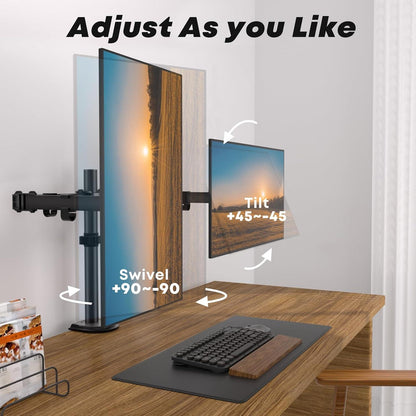 Monitor Halterung für 2 Monitore 17-35 Zoll Neigbar Schwenkbar Drehbar