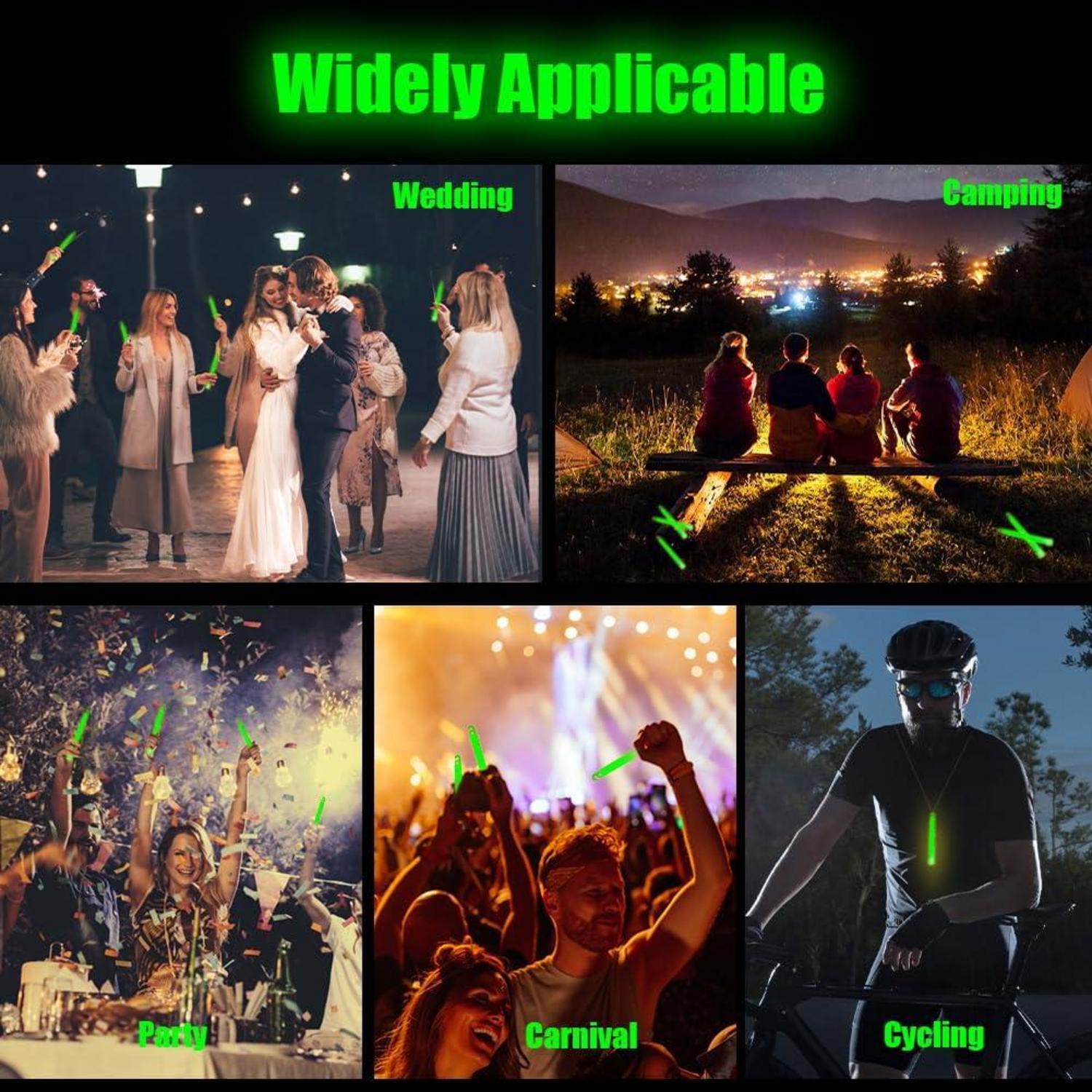 25 Premium Leuchtstäbe Grün Glow in the Dark Stab Weihnachten Halloween