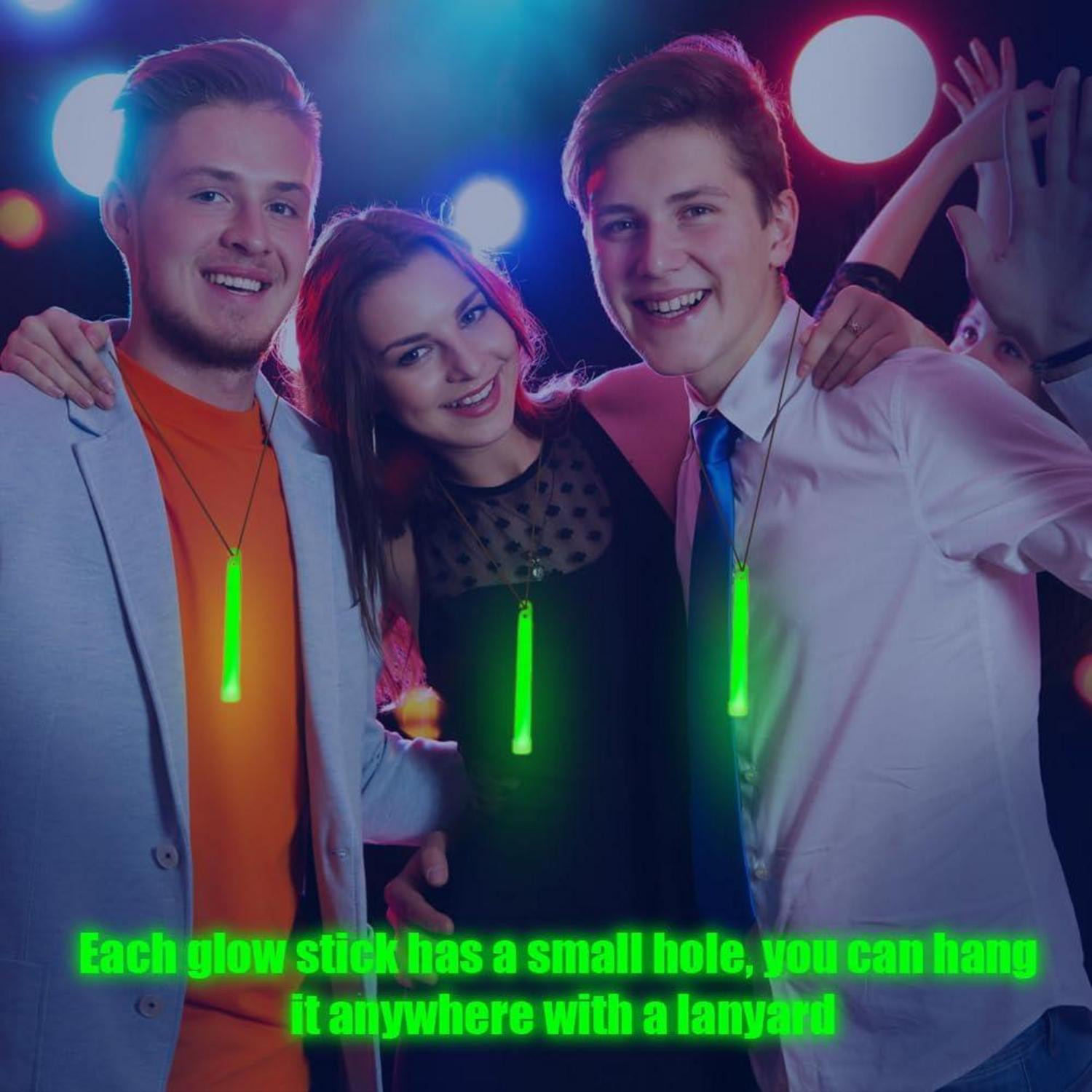 25 Premium Leuchtstäbe Grün Glow in the Dark für Nachtpartys
