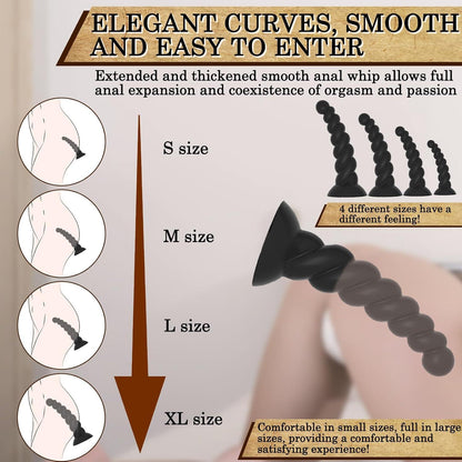 Analplug Dildo Schwarz Saugnapf Analdusche Beide 4 Größen BDSM