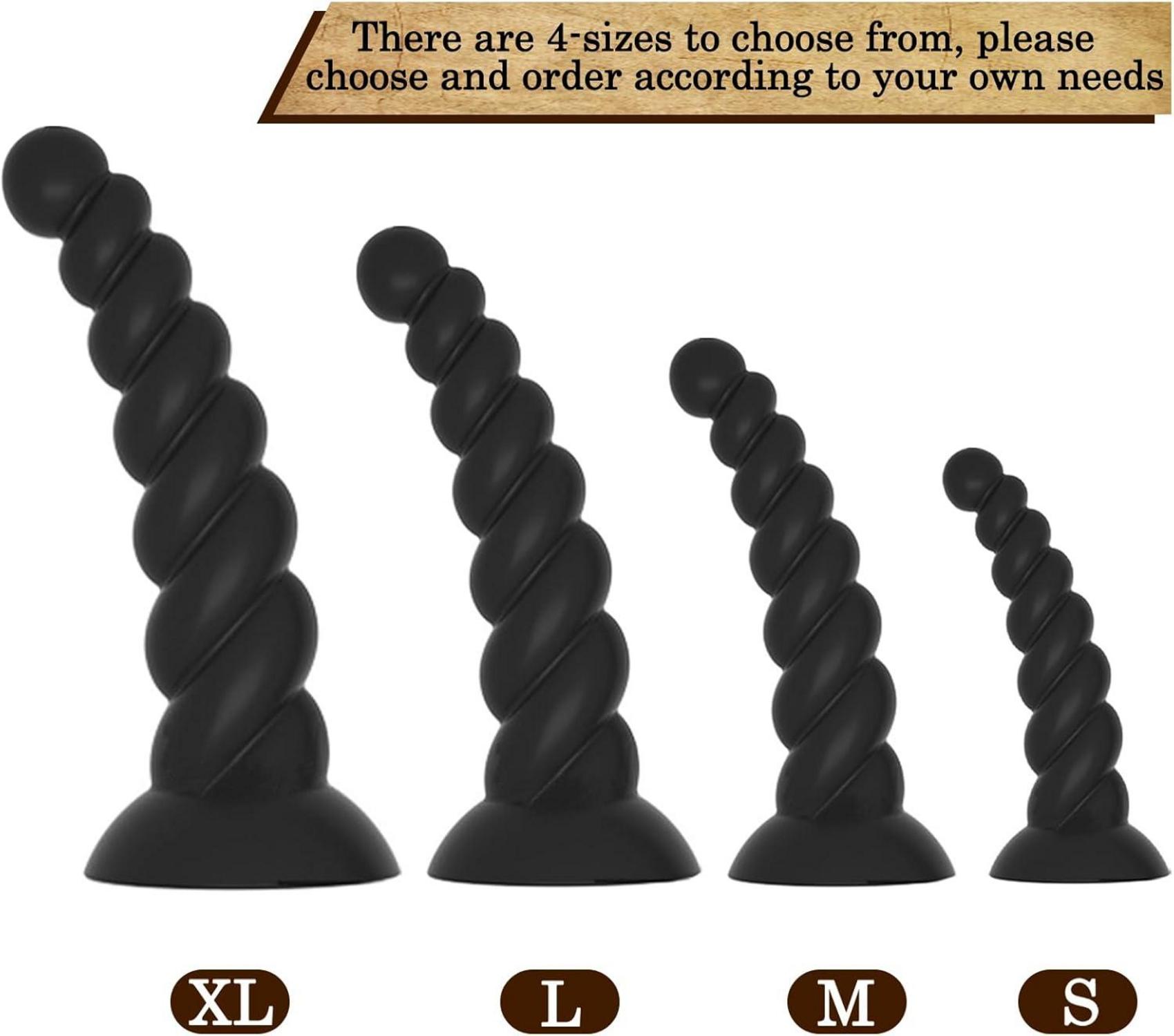 Analdildo Silikon Schwarz mit Saugnapf für Männer und Frauen XS-XL