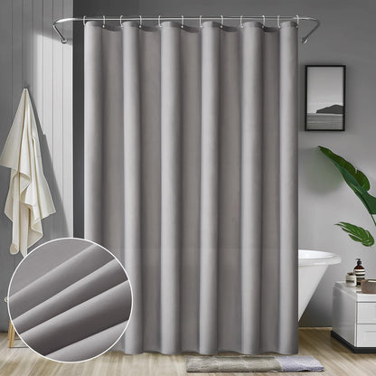 Duschvorhang 180x200cm Grau Wasserdicht Anti-Schimmel Waschbar