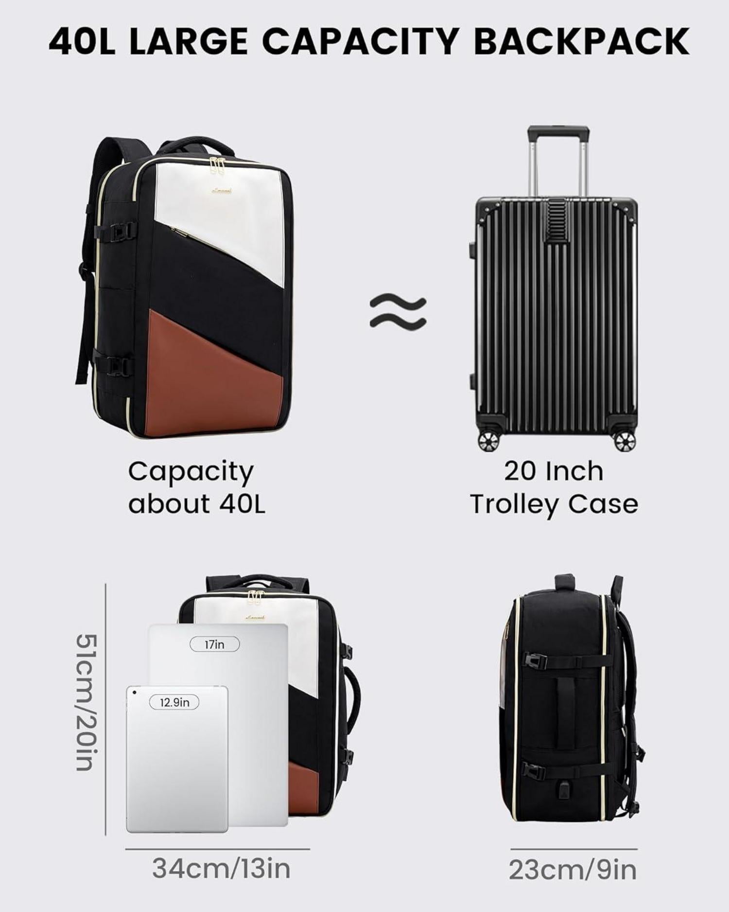 Handgepäck Rucksack 17,3 Zoll Laptop Reiserucksack Frauen Business Urlaub