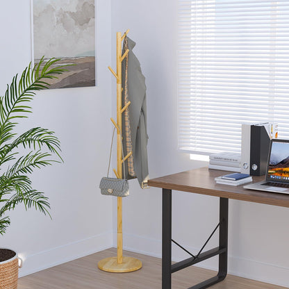 Garderobenständer Holz 9 Haken 4 Höhen Jackenständer Kleiderständer