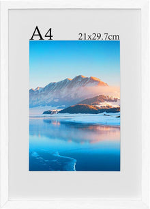 A4 Holz Fotorahmen mit Passepartout für Wand und Tischdekoration