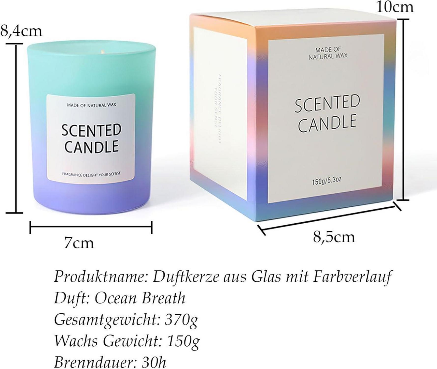 Duftkerze Ozean Zitrone Wald 30h Brenndauer 370g Soyawachs