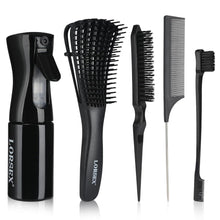 Haarbürste mit Entwirrbürste, Sprühflasche & Toupier Bürste Set