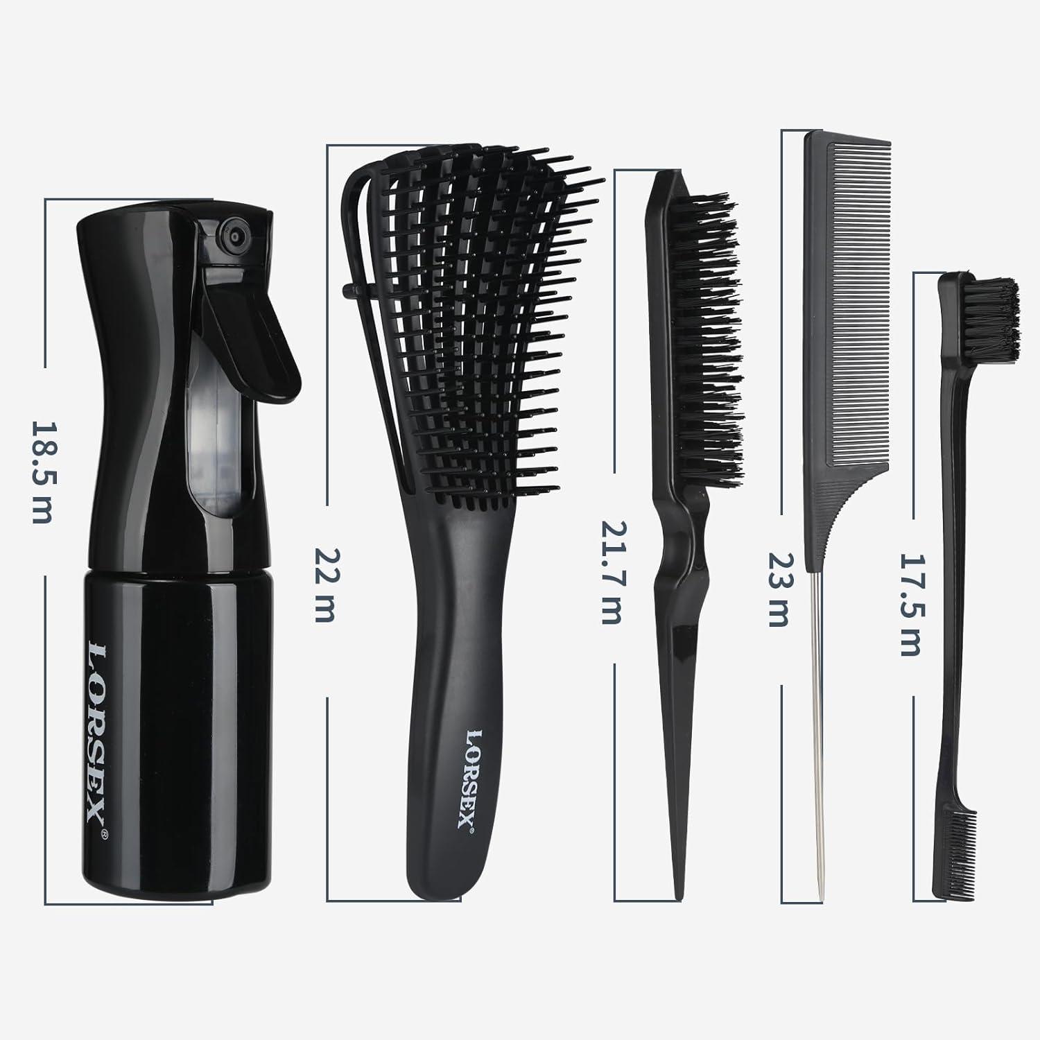Haarbürste 200ml Haarspray Afro Natur Lockiges Haar 4c Entwirrbürste 3er Set
