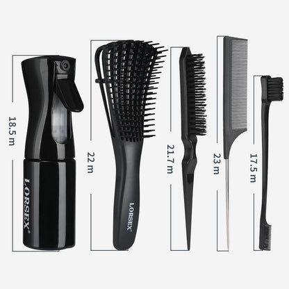 Haarbürste 200ml Haarspray Afro Natur Lockiges Haar 4c Entwirrbürste 3er Set