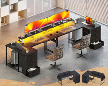 Eckschreibtisch 160x80cm Schwarz LED Monitorständer USB
