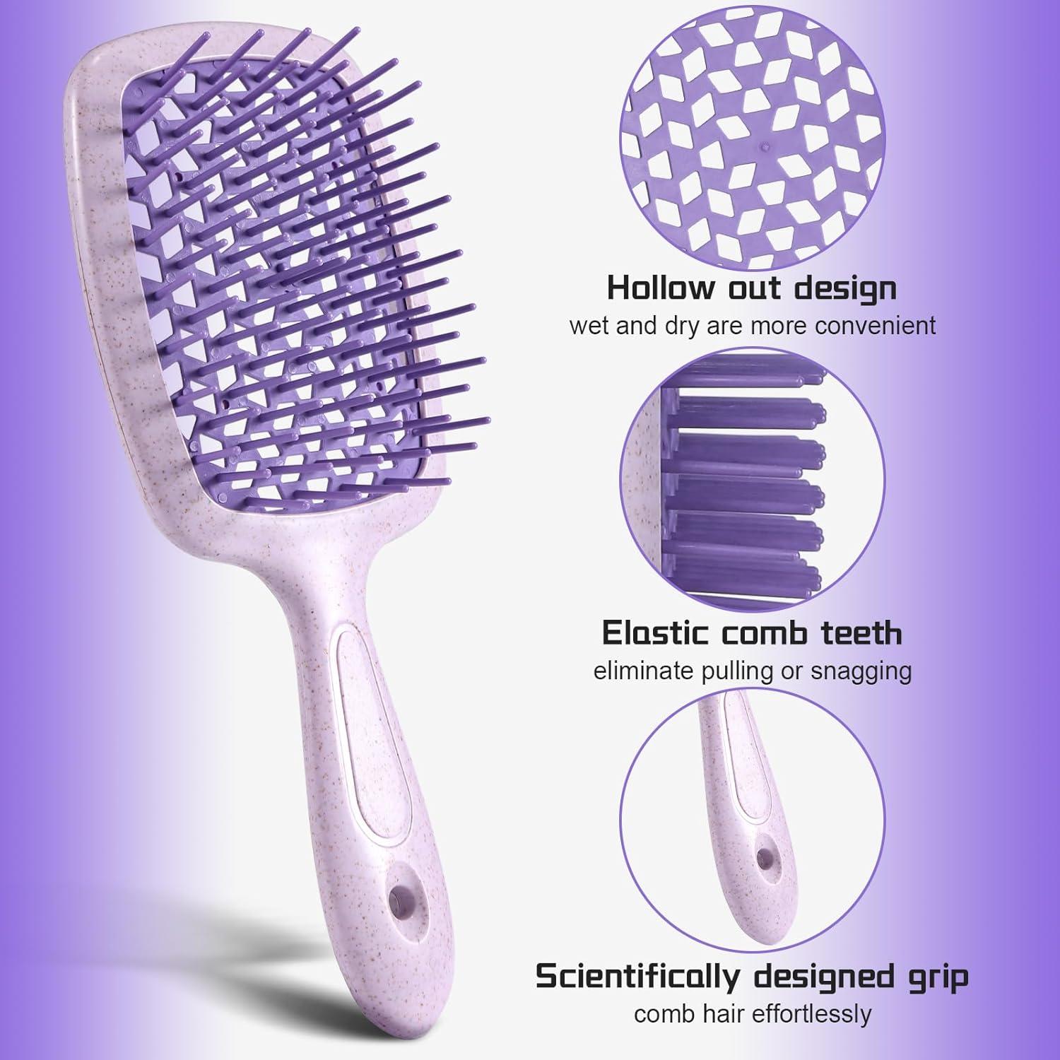Entwirrbürste Haarbürste 2er Pack für Naturhaar, Lockiges Haar (Grün