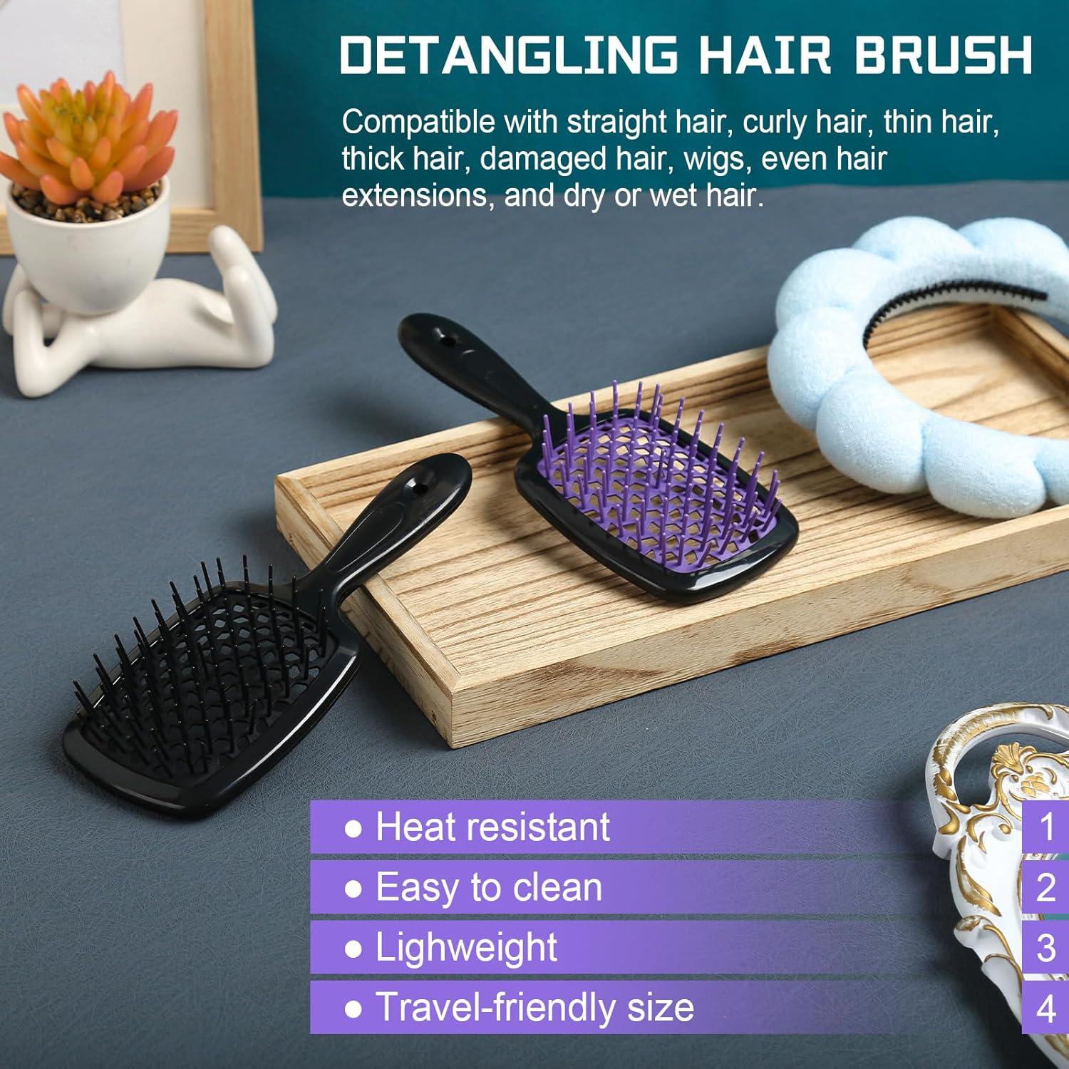 Entwirrungs-Haarbürsten-Set für alle Haartypen (Violett