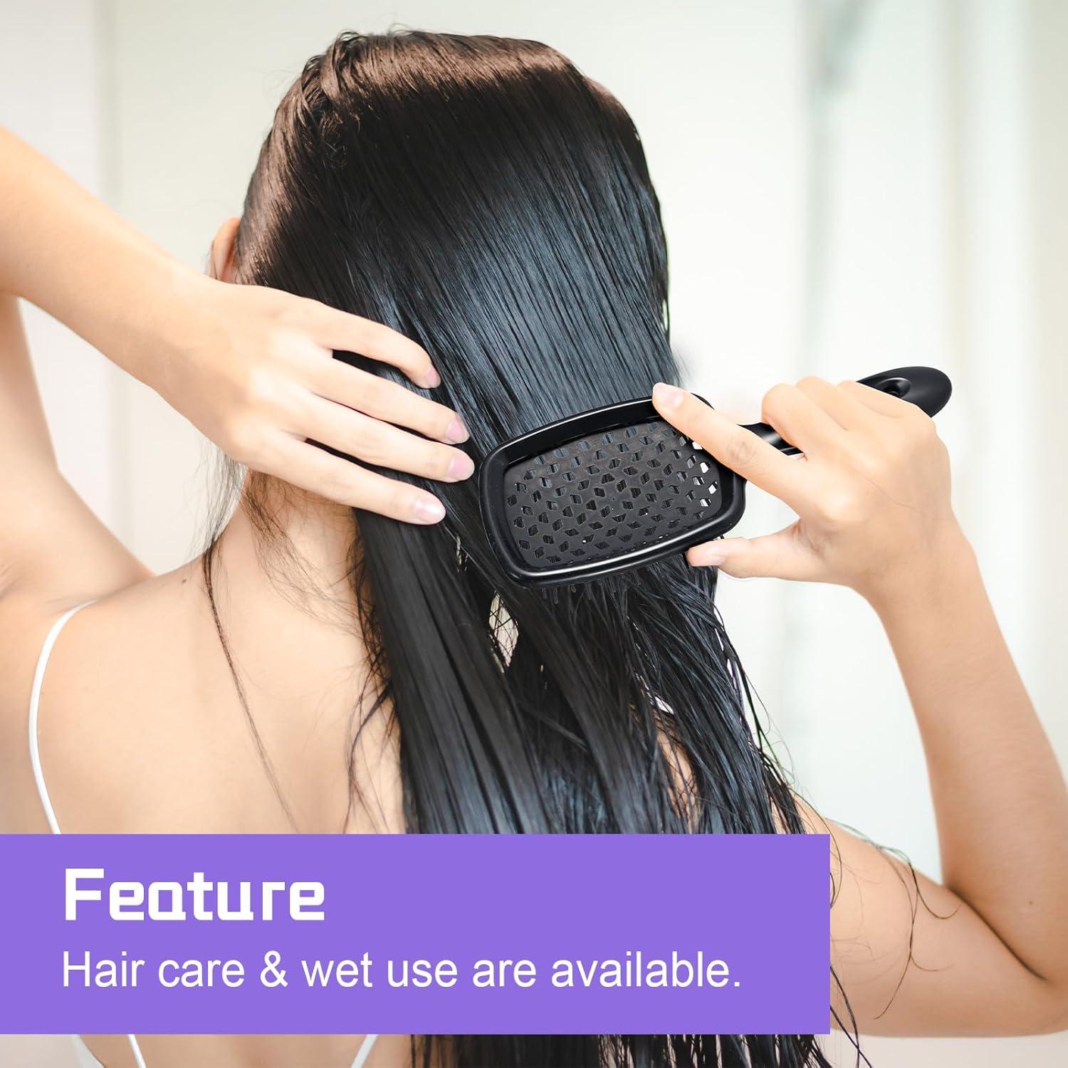 Entwirrbürste Naturhaar Lockiges Haar 2er Pack Violett-Schwarz