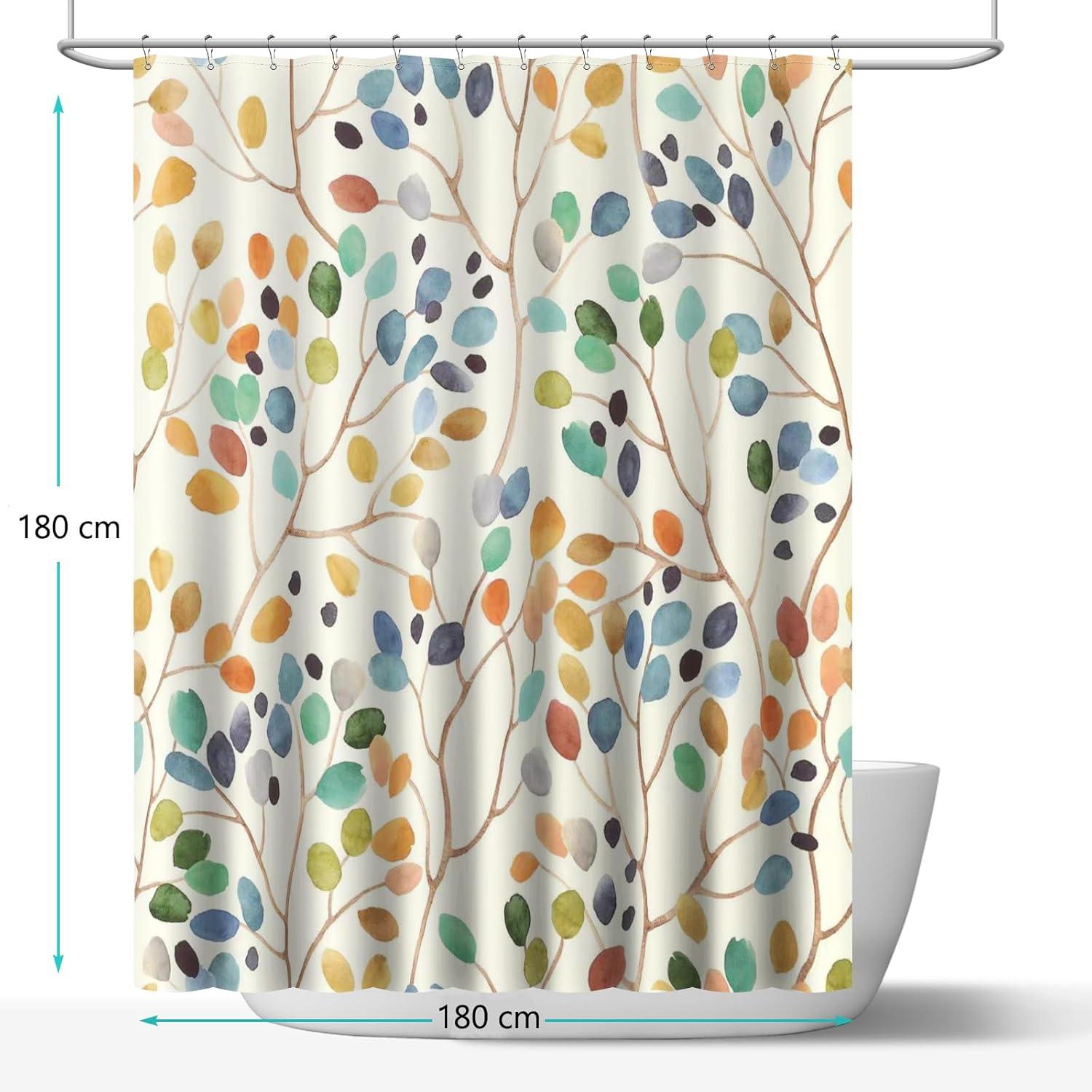 Amaredom Duschvorhang Blumenmuster Badezimmer Deko Wasserabweisend