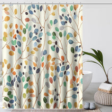 Duschvorhang mit Blumenmuster und Blättern 180cm x 200cm
