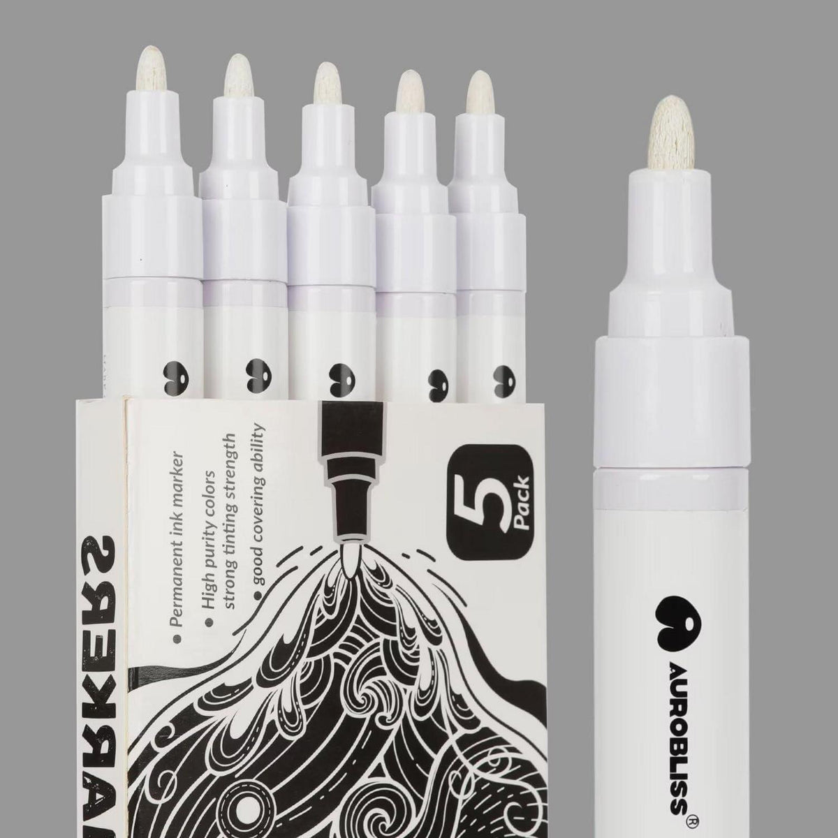 Lackmarker Weiß 5er Set – Wasserfest für Reifen, Holz & mehr