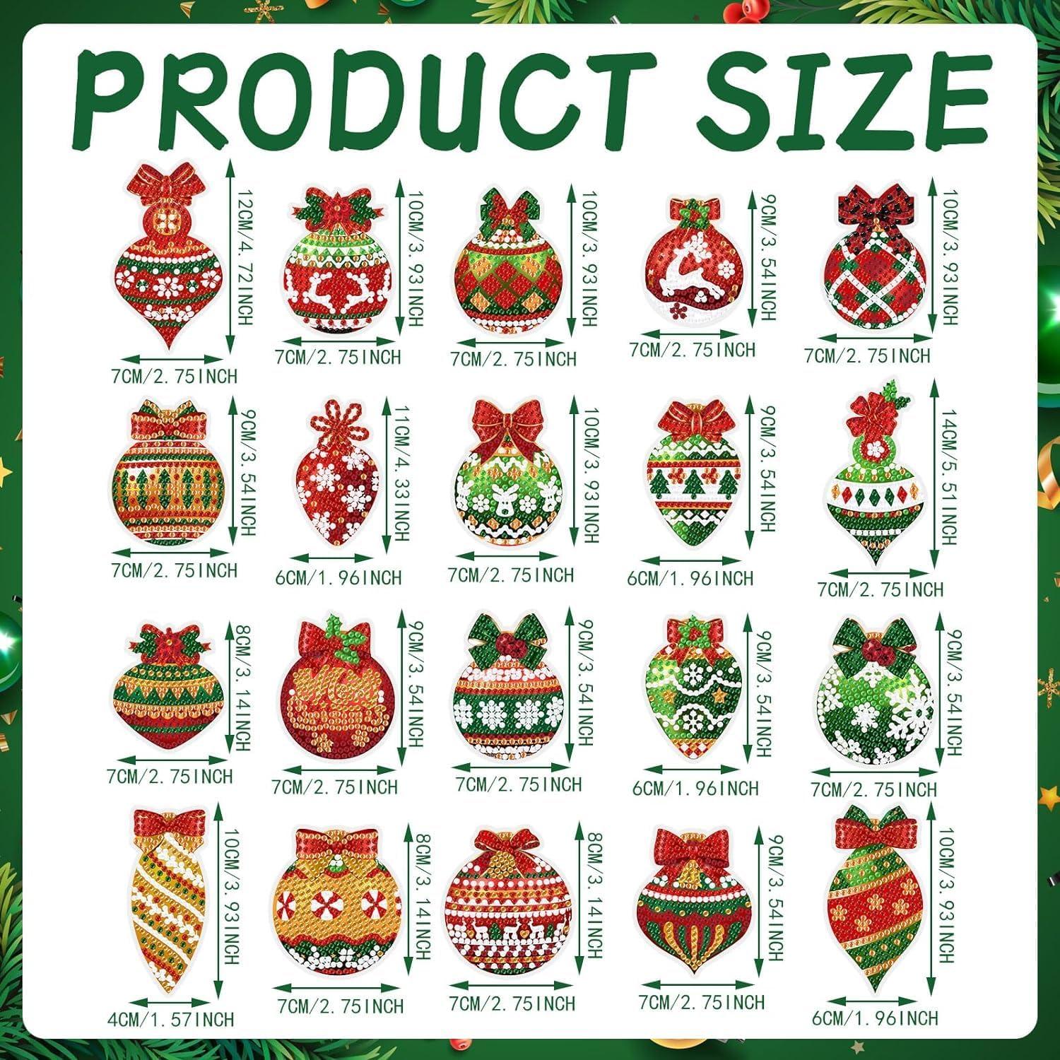 20 Stück Diamond Painting Weihnachten Anhänger Set 5D