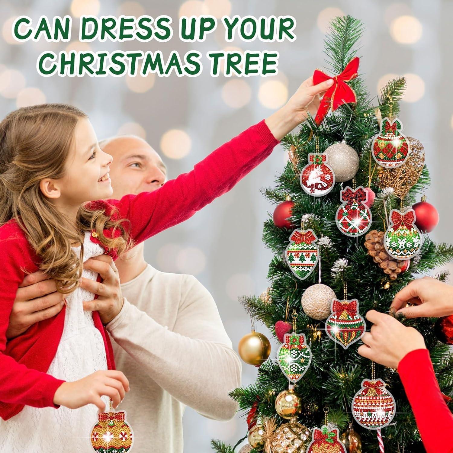 20x Diamond Painting Weihnachtsanhänger 5D Diamant Bastelset Kinder