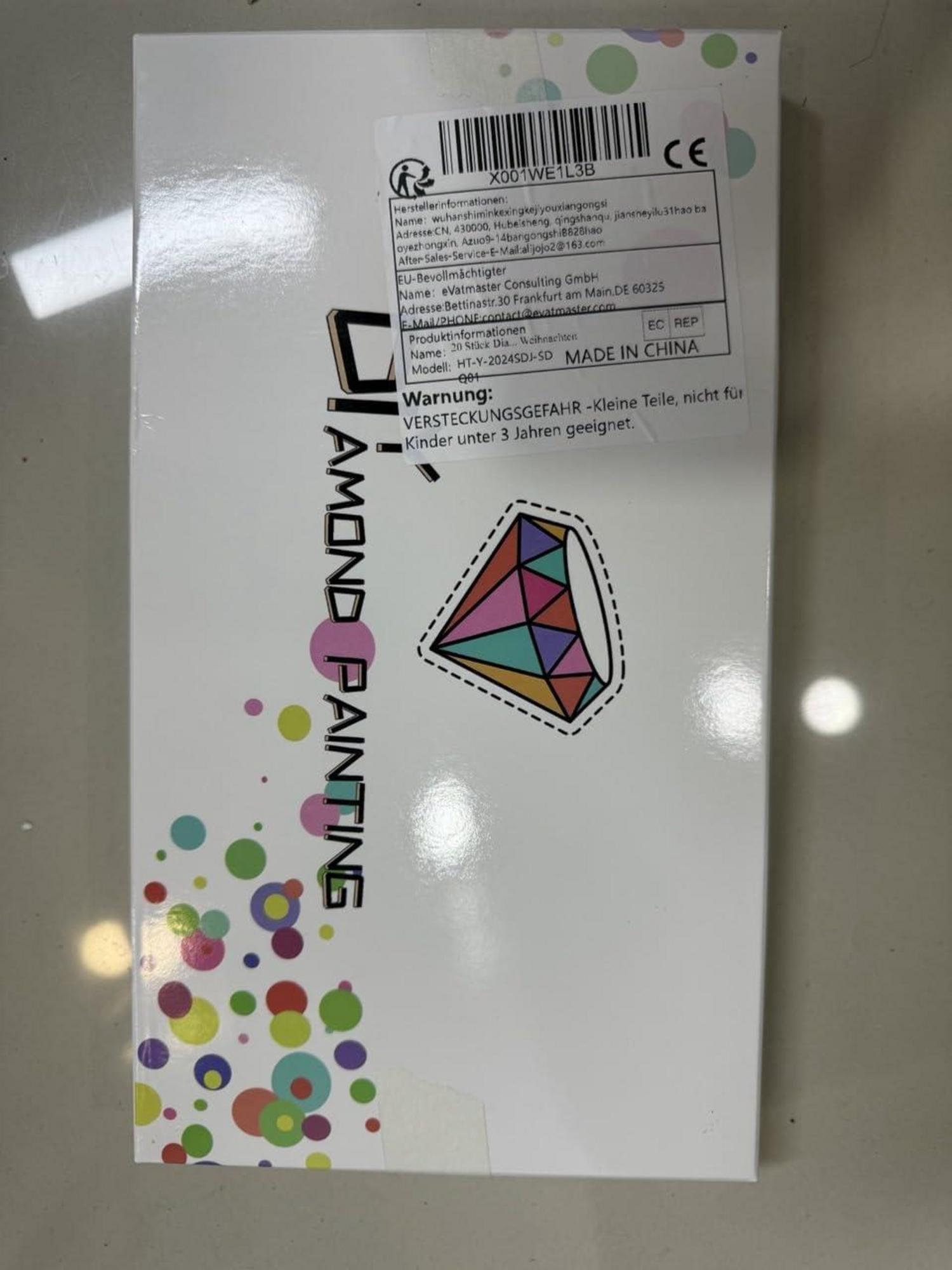 20x Diamond Painting Weihnachtsanhänger 5D Diamant Bastelset Kinder