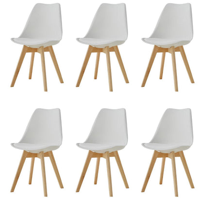 6 Esszimmerstühle Weiß – Massivholzbeine & Ergonomisch
