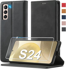 Handyhülle für Samsung Galaxy S24 5G - Klappbare Leder Schutzhülle mit