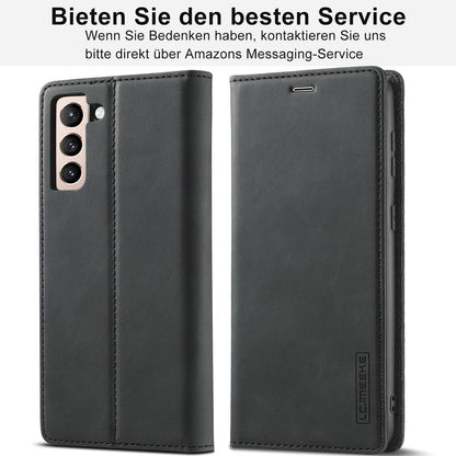 Handyhülle Samsung Galaxy S24 5G Leder Schutzfolie Klapphülle Magnetisch