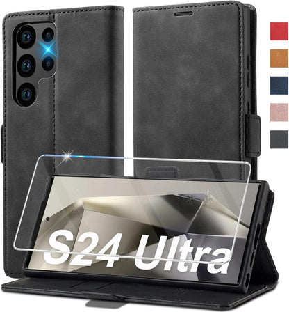 Samsung Galaxy S24 Ultra Hülle Leder Klappbar Wallet magnetisch