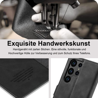 Samsung Galaxy S24 Ultra Hülle Leder Klapphülle mit
