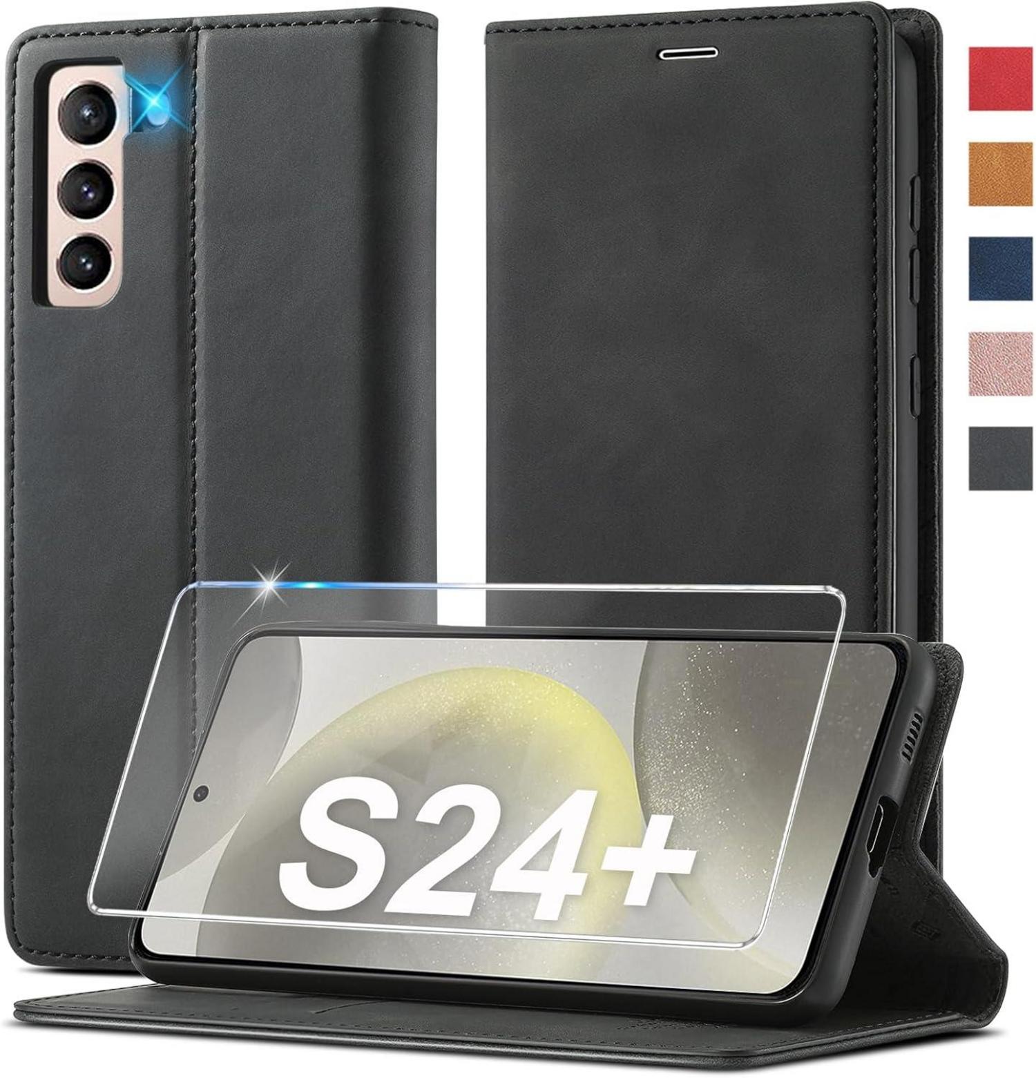 Samsung Galaxy S24 Plus Hülle Leder Schutzhülle Klapphülle mit