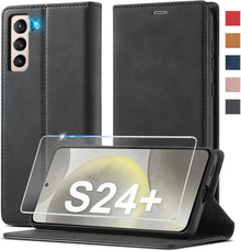 Samsung Galaxy S24 Plus Hülle Leder Schutzhülle Klapphülle mit