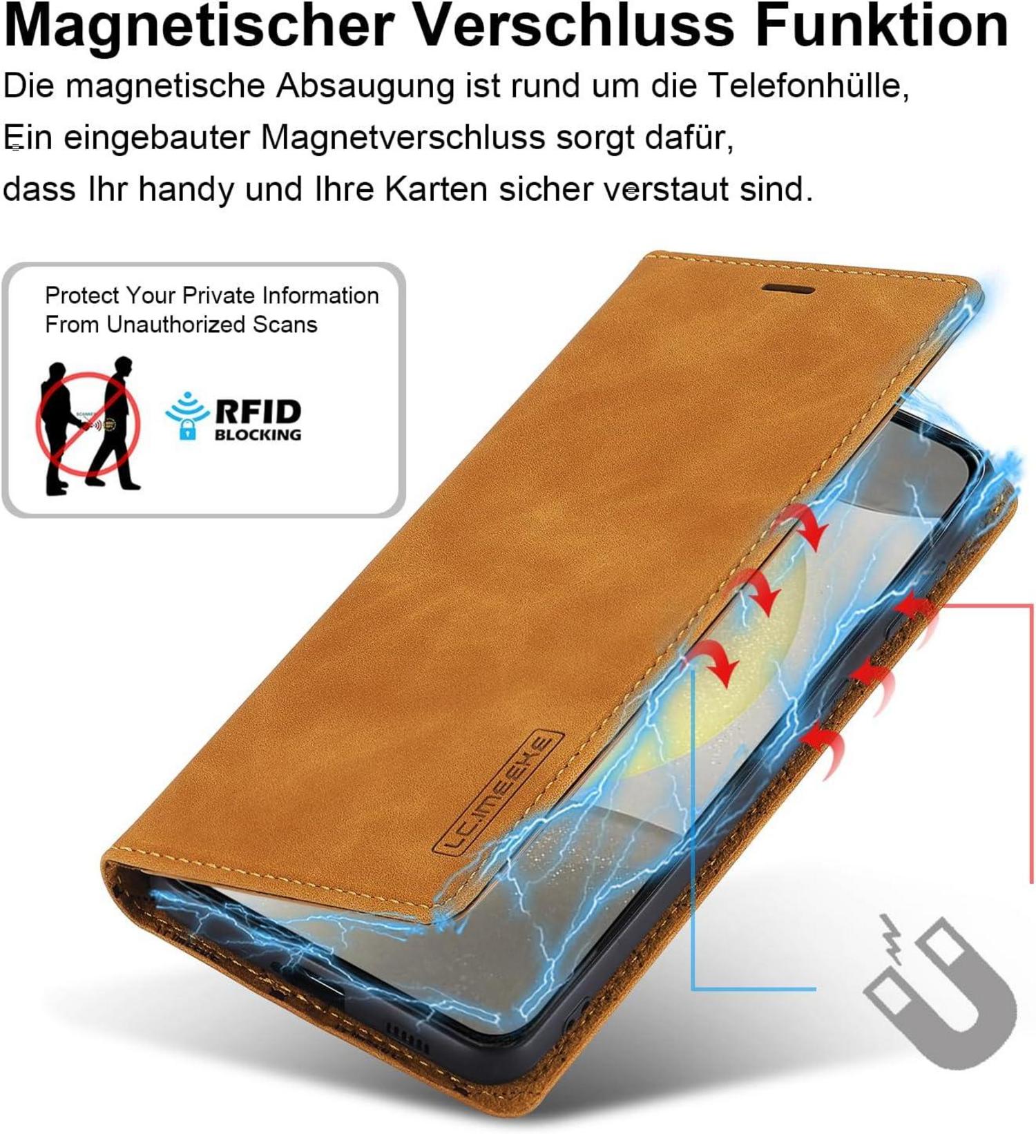 Handyhülle Samsung Galaxy S24 Plus Leder Klappbar Schutzhülle mit