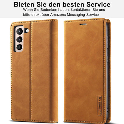 Samsung S24 Plus Handyhülle Leder Flip Wallet Schutzhülle mit Standfunktion