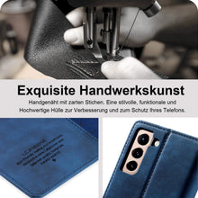 Samsung Galaxy S24 Handyhülle Leder Wallet Case Blau