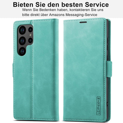 Ailicici Samsung S24 Ultra Handyhülle Leder Flip Wallet 5G Grün