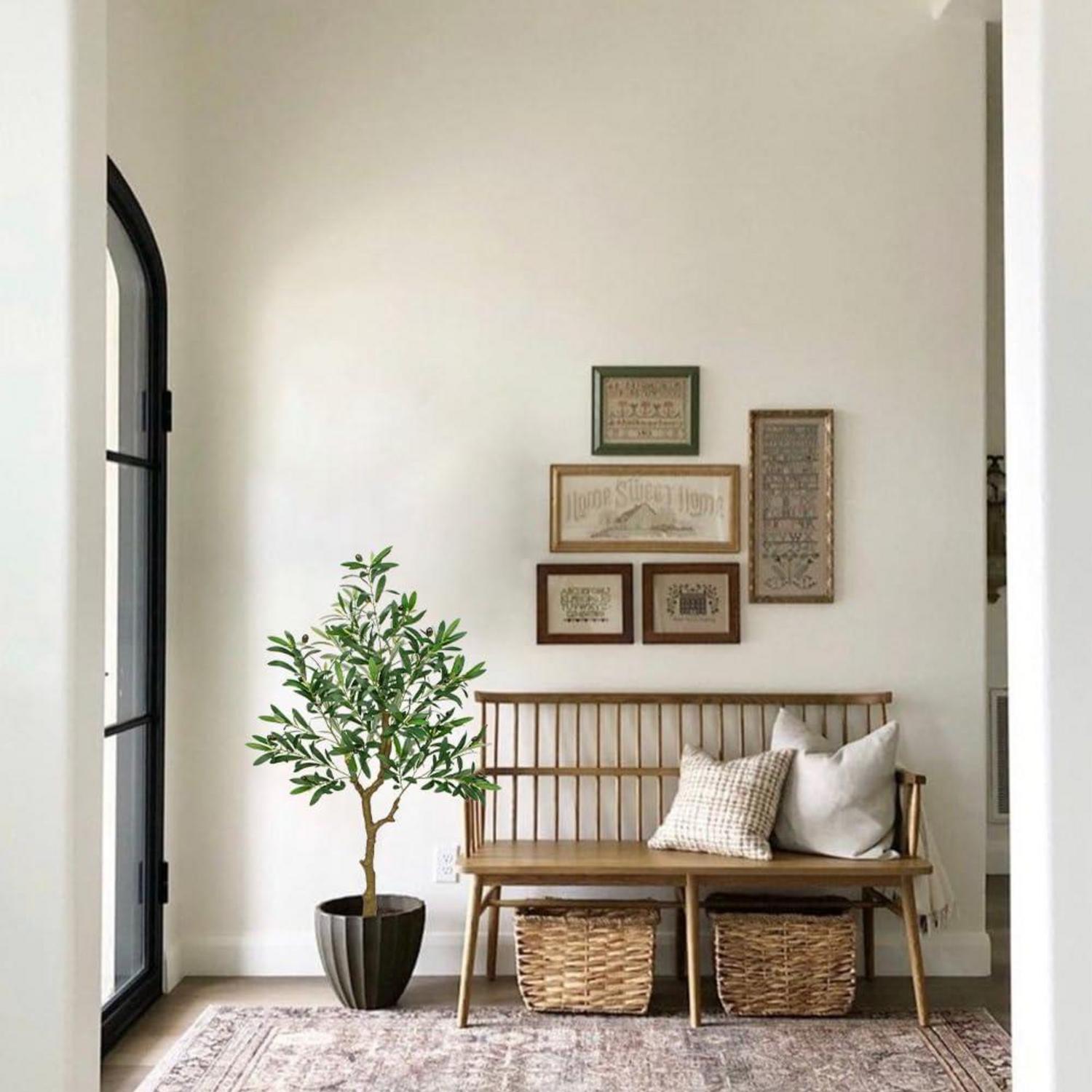 Künstlicher Olivenbaum 120cm groß Deko Pflanze Home Decor Zweig