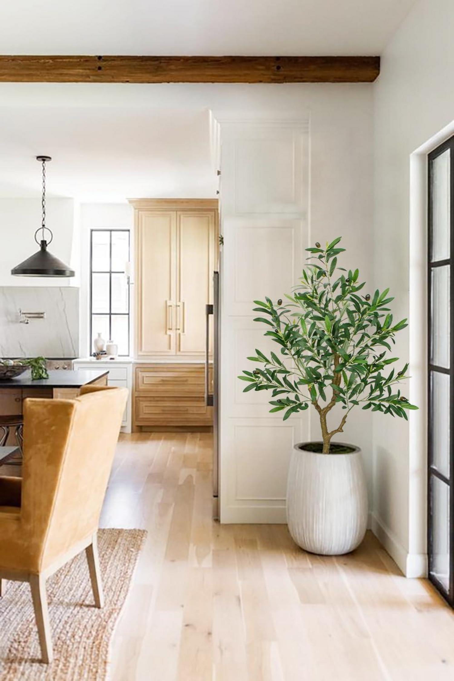 120cm Künstlicher Olivenbaum groß im Topf für Innen & Außenbereich